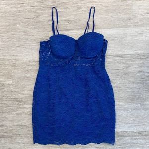 Women’s Lulu’s Lace Mini Dress Size XL Blue